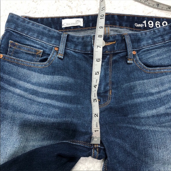New Gap 1969 Real Straight Distressed Blue Jeans - Picture 11 of 13
